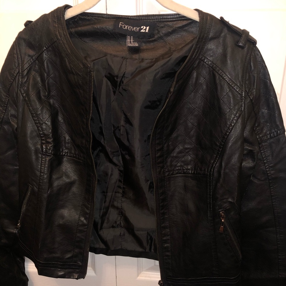 FOREVER 21 VEGAN LEATHER JACKET